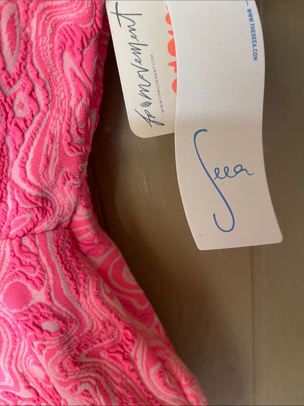 Free People Movement X Seea One -Piece Bathing Suit in Pink Glow Size XL - Picture 7 of 10